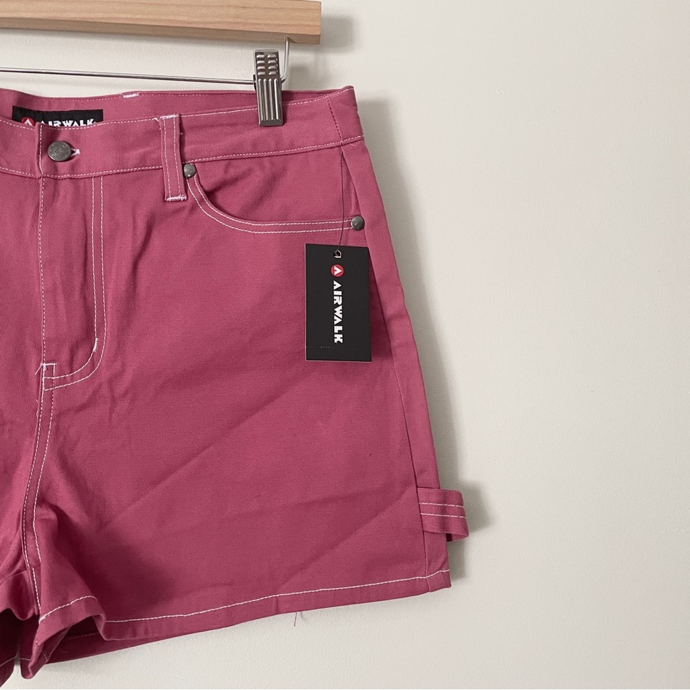 NWT AIRWALK Short 10 Pink Contrast Stitch Carpenter Shorts Y2K Skate Utility NWT - Picture 3 of 10